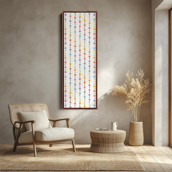 Vertical Colorful Tulips Kids Room Wall Decor