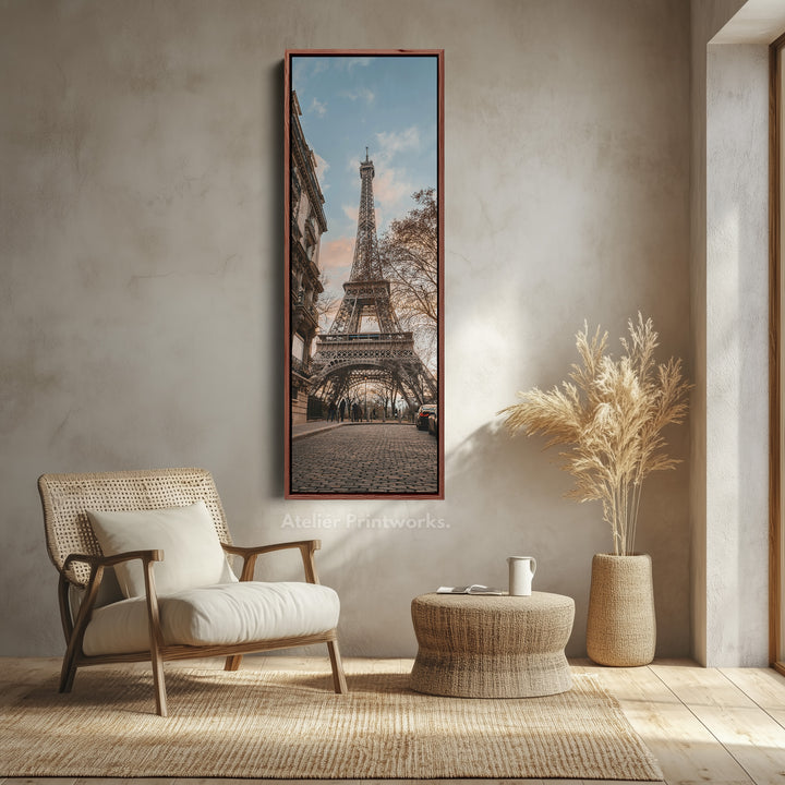 Large Framed Canvas Vertical Wall Art Eiffel Tower