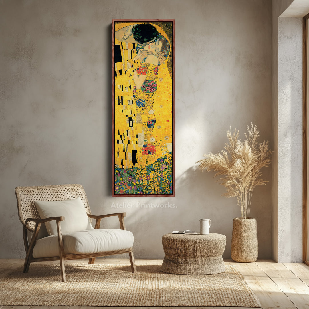 The Kiss Gustav Klimt Famous Art Vertical Long Wall Decor