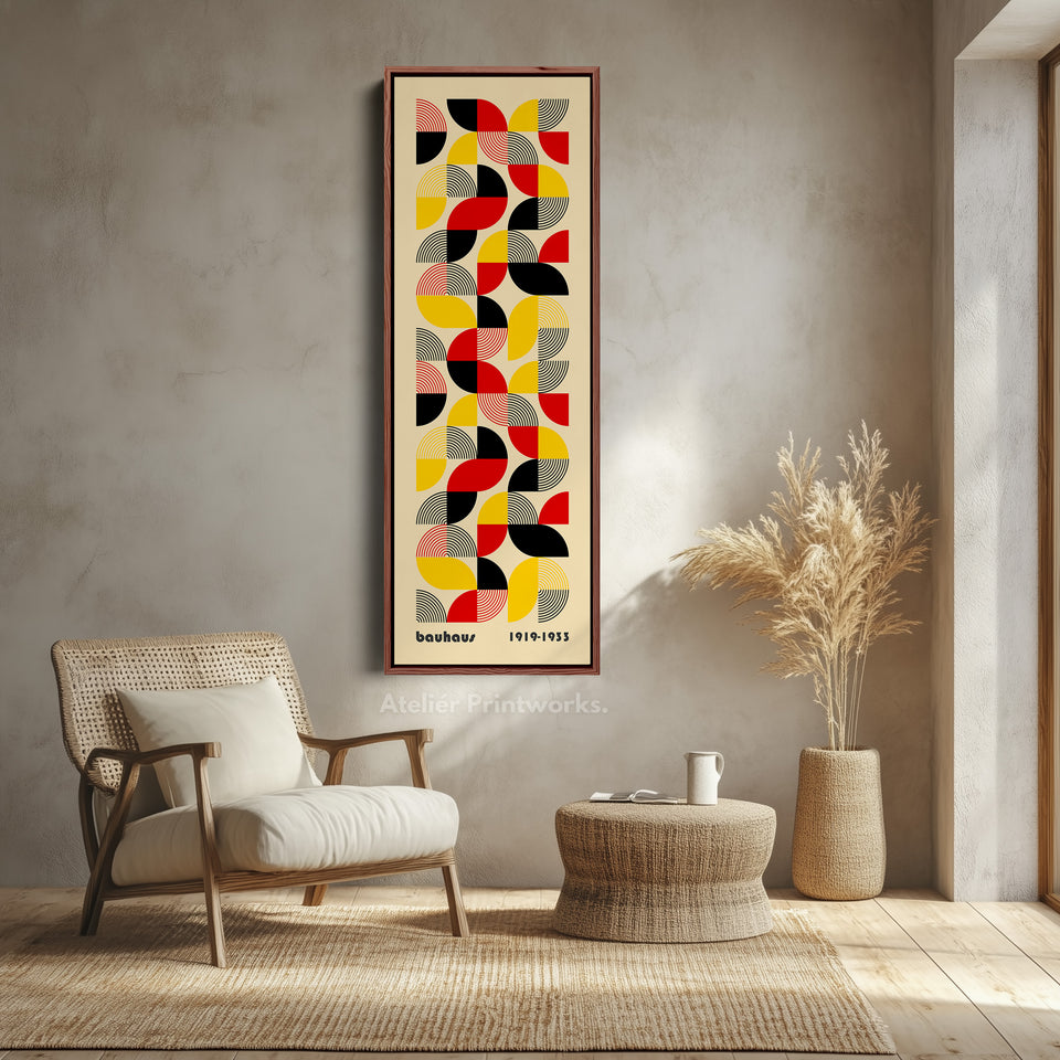 Large Framed Canvas Beige Bauhaus Wall Art