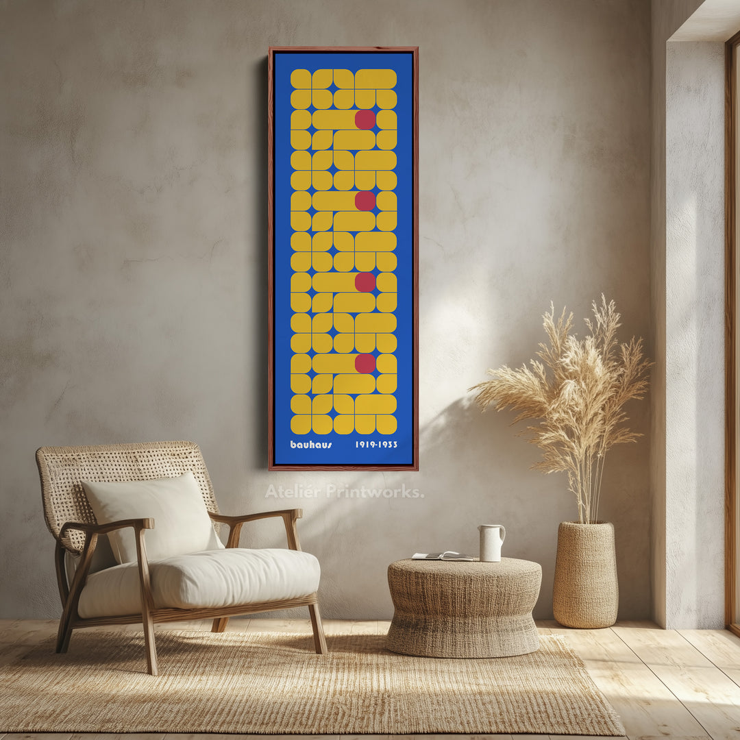 Tall Framed Canvas Long Bauhaus Geometric