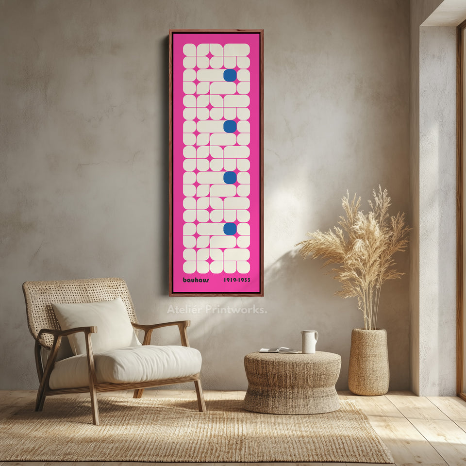 Décoration murale verticale rose Bauhaus milieu du siècle