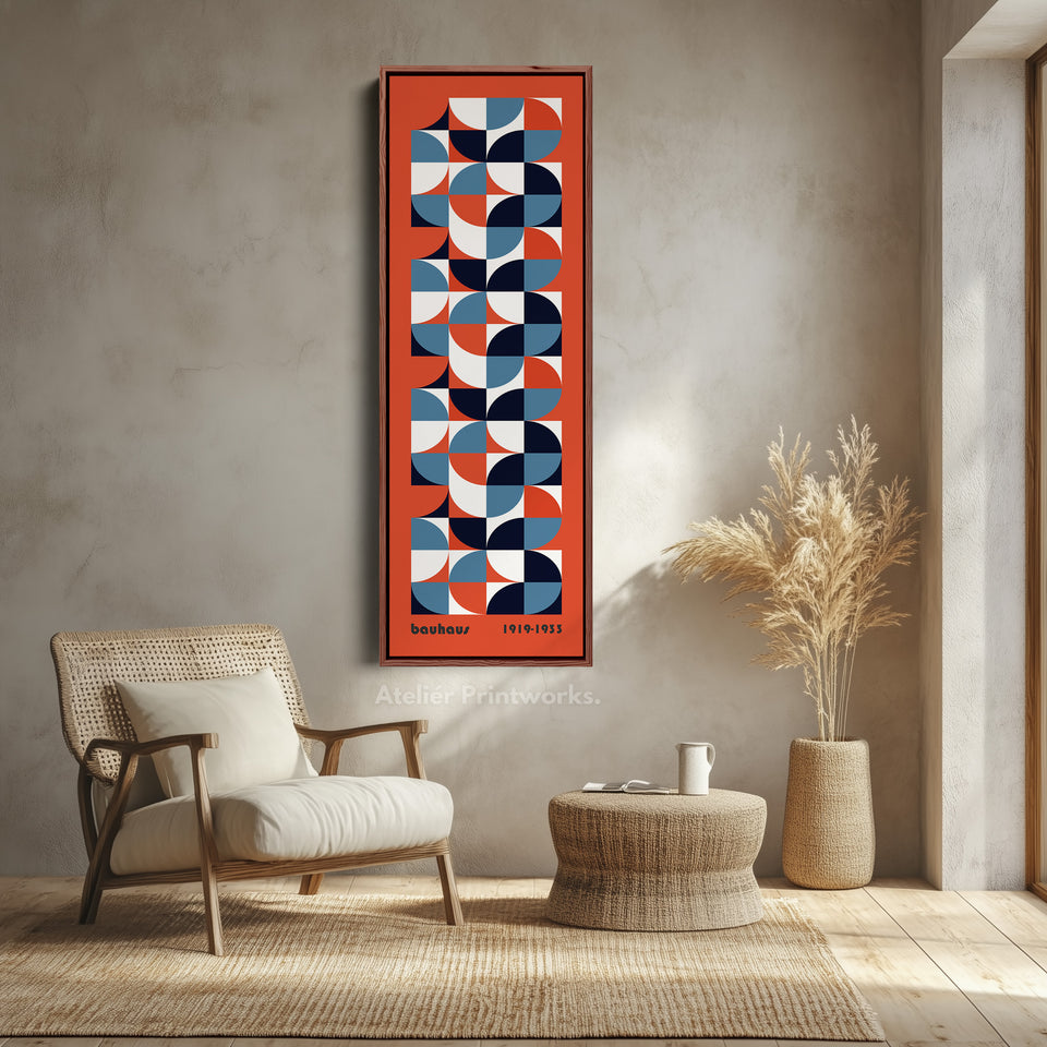 Décor vertical en terre cuite rose Bauhaus milieu du siècle