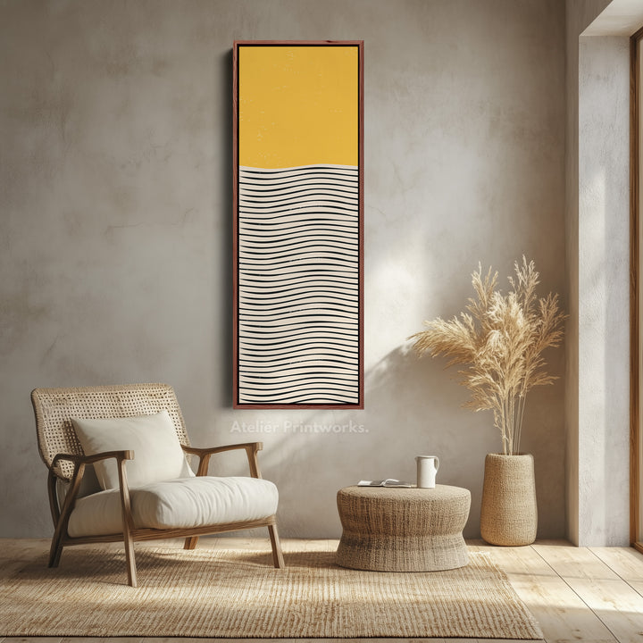 Minimalist Brush Dots Vertical Framed Canvas Wall Art for Bedroom or Office