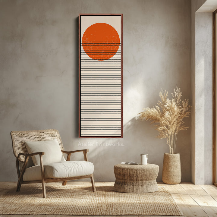 Geometric Grey Faceted Vertical Framed Canvas Wall Art for Office or Living Room