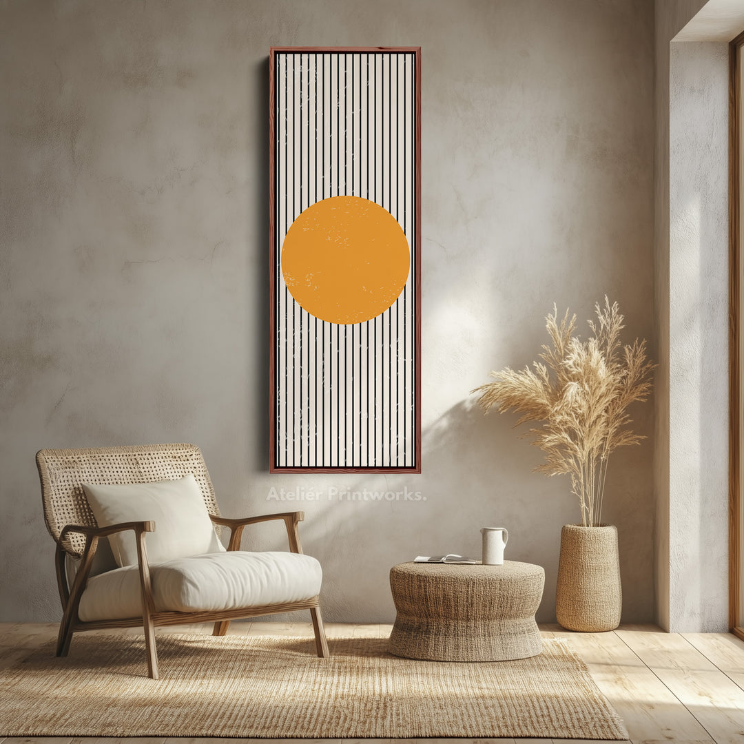 Minimalist Blue Block Vertical Framed Canvas Wall Art for Bedroom or Office