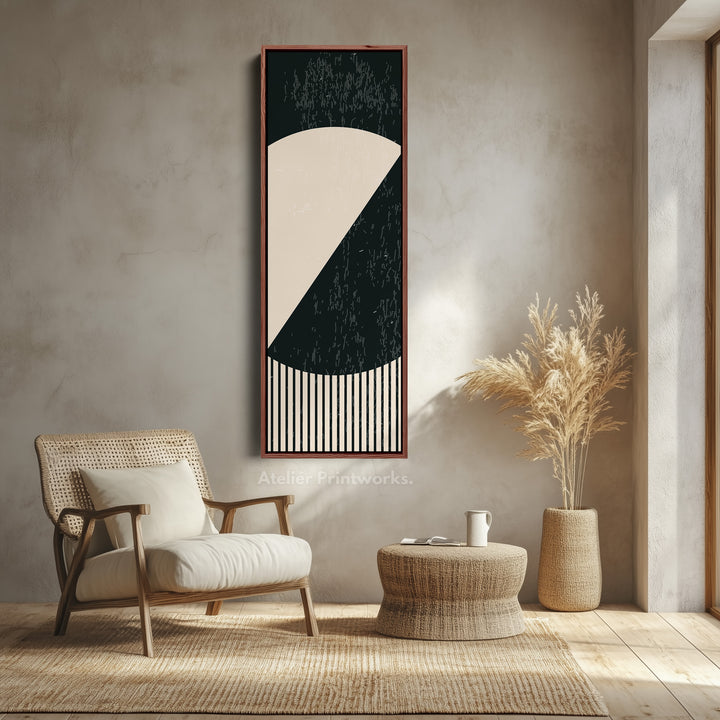 Art mural sur toile encadrée verticale Soleil Pop Art rétro pour chambre ou salon