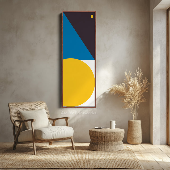 Bold Color Block Vertical Framed Canvas Wall Art for Office or Living Room