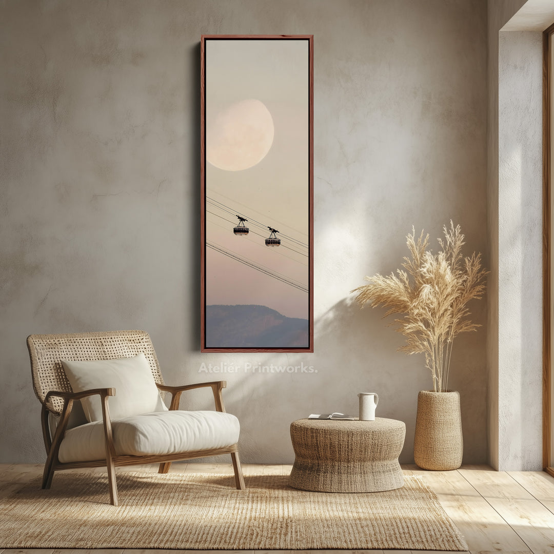 Tall Canvas Wall Art Cable Cars Long Vertical Canvas For Hallway