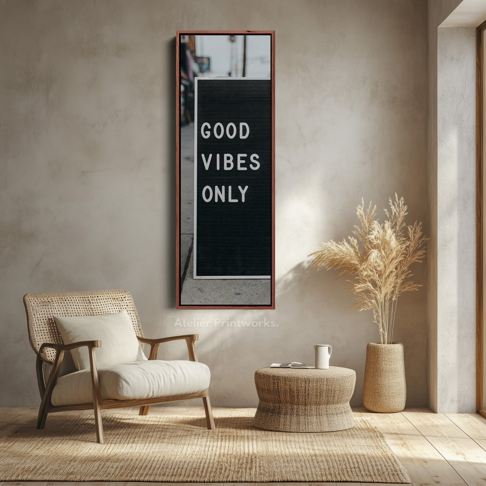 Vertical Wall Art Typography Black And White Skinny Wall Art For Office
