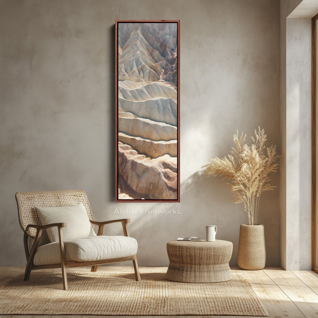 Tall Wall Art Beige Desert Ridge Vertical Canvas For Living Room