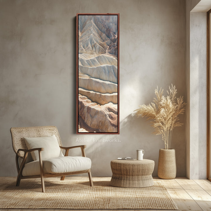 Tall Wall Art Beige Desert Ridge Vertical Canvas For Living Room