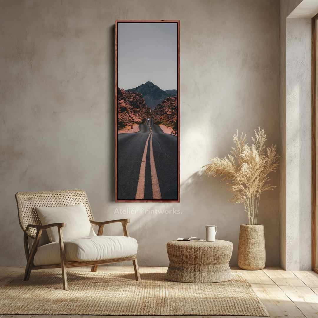Skinny Wall Art Desert Road Vertical Wall Art For Hallway