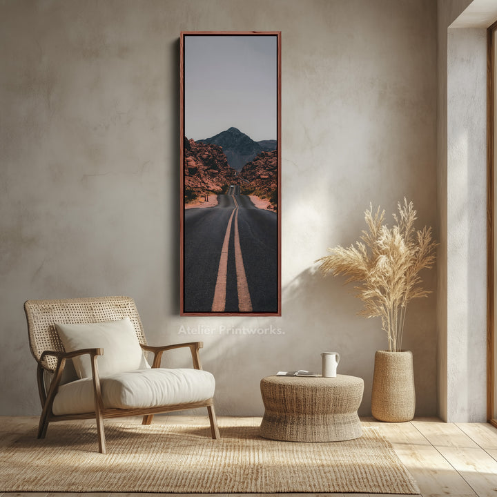 Skinny Wall Art Desert Road Vertical Wall Art For Hallway