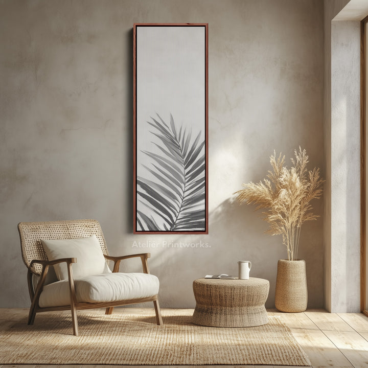 Vertical Wall Art Pink Fern Tall Canvas For Bedroom