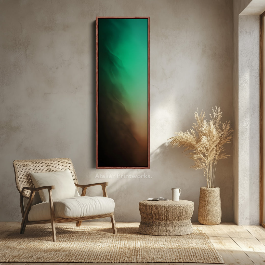 Tall Wall Art Green Beige Skinny Wall Art For Bedroom