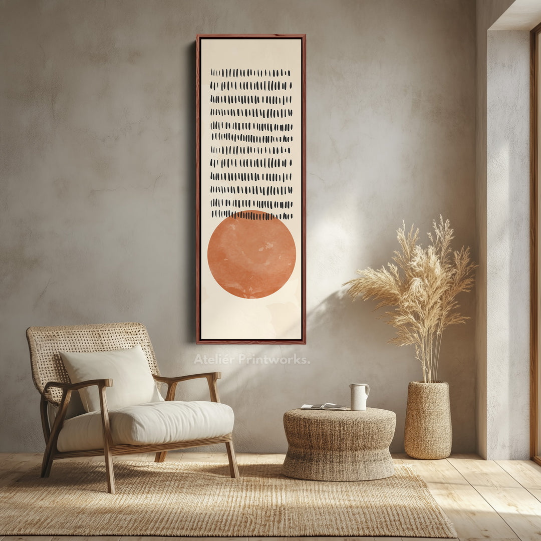 Narrow Wall Art Beige Rust Skinny Wall Art For Living Room