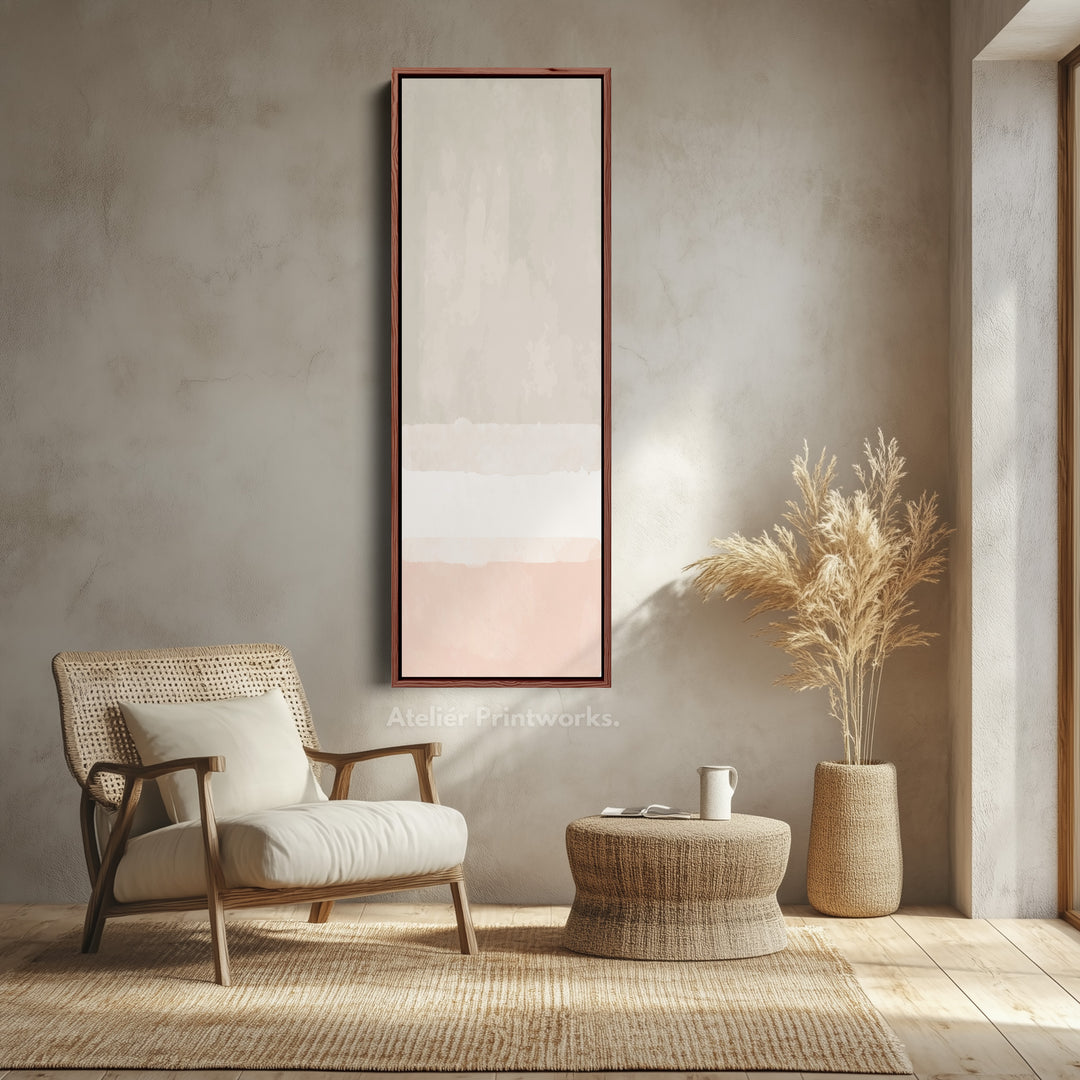 Tall Canvas Wall Art Beige Vertical Framed Canvas For Living Room