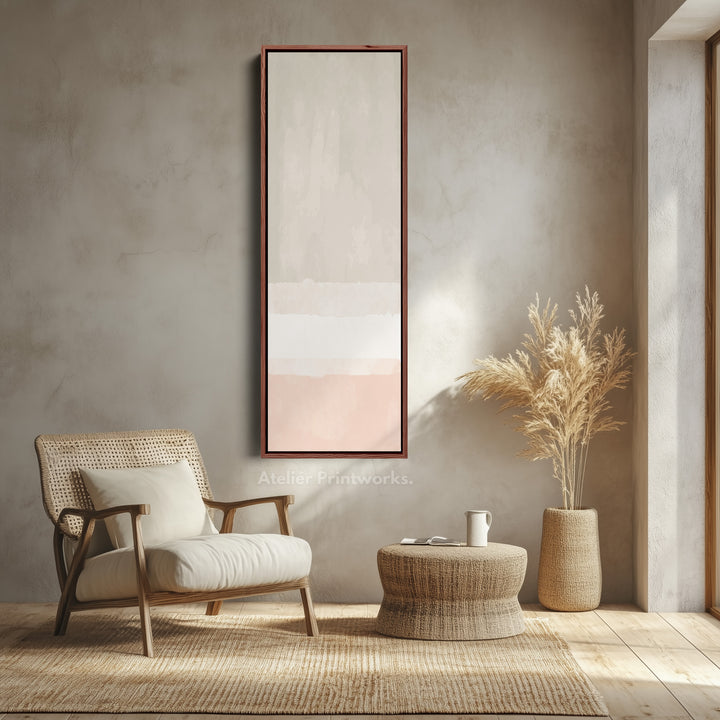 Tall Canvas Wall Art Beige Vertical Framed Canvas For Living Room