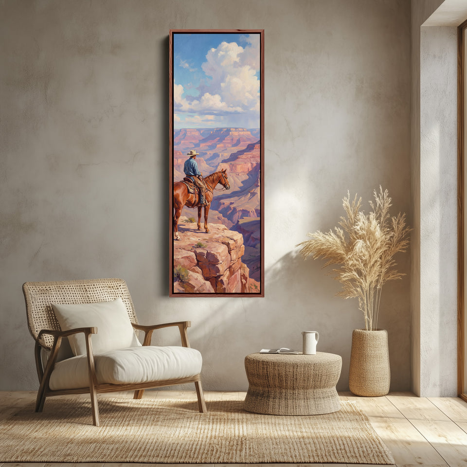 Cowboy Canyon Panoramic Wall Art Extra Wide Canvas Living Room