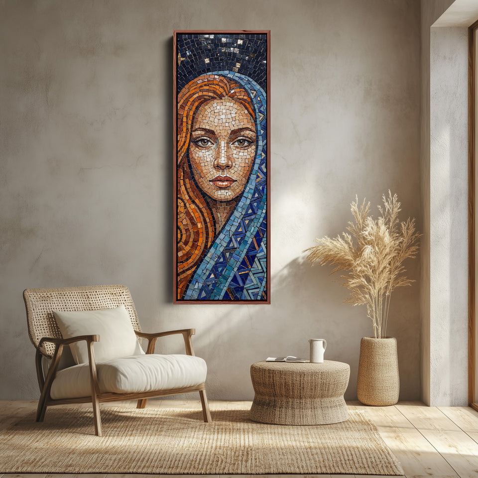 Mosaic Portrait Vertical Wall Art Framed Canvas Print Living Room