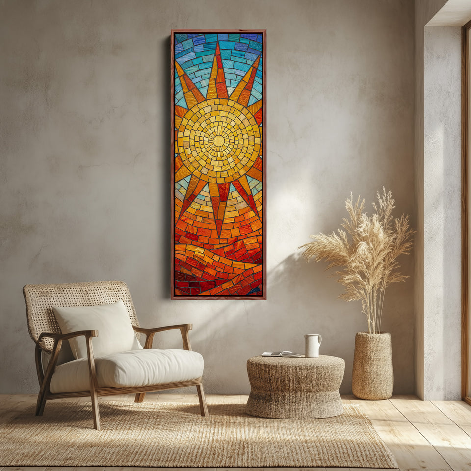 Mosaic Sun Large Wall Art Statement Wall Decor Kitchen