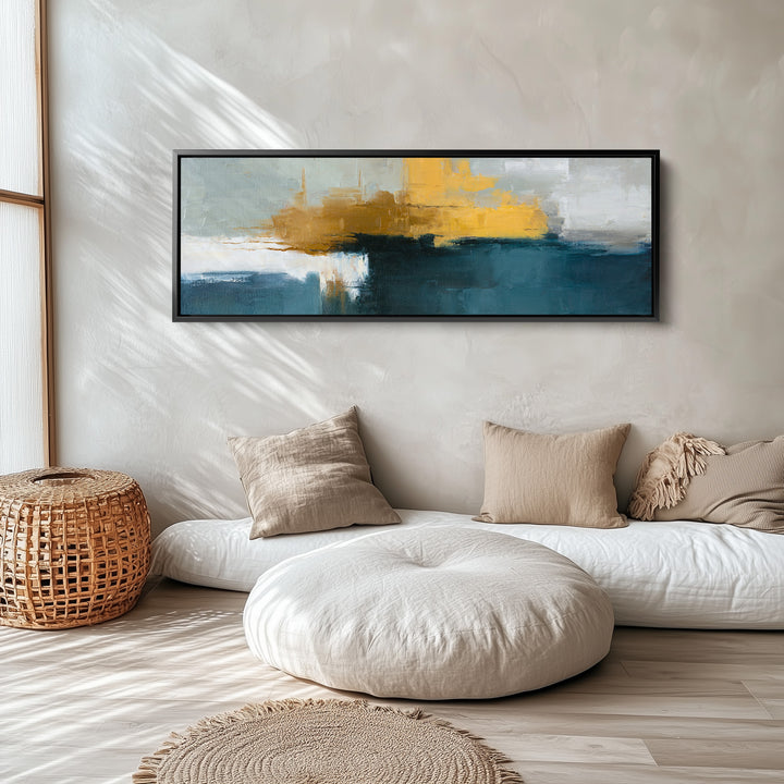 Horizontal Wall Art Abstract Colour Block Landscape For Living Room Modern Decor