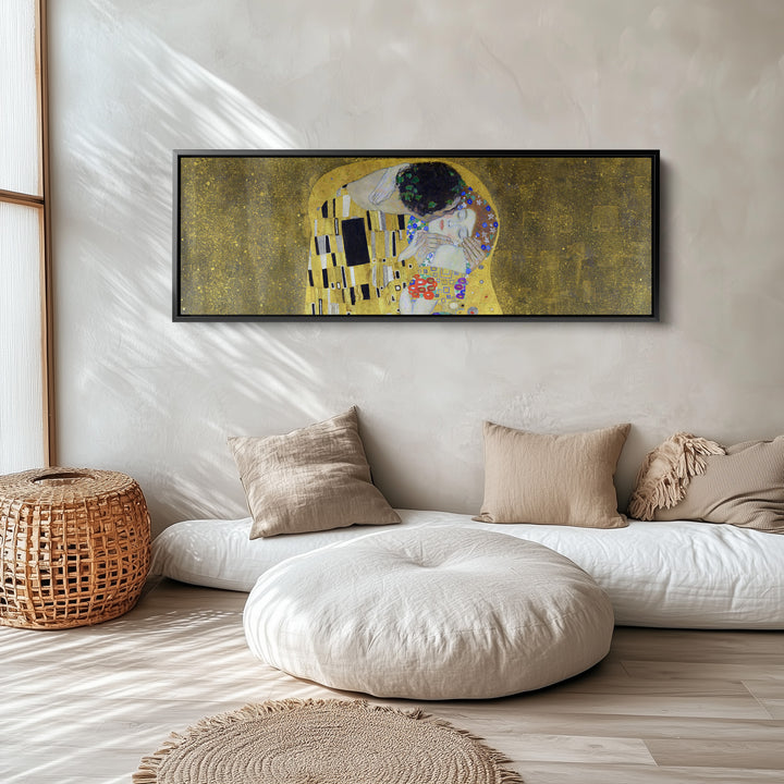 Large Horizontal Wall Art Gustav Klimt The Kiss For Office Famous Art Scene