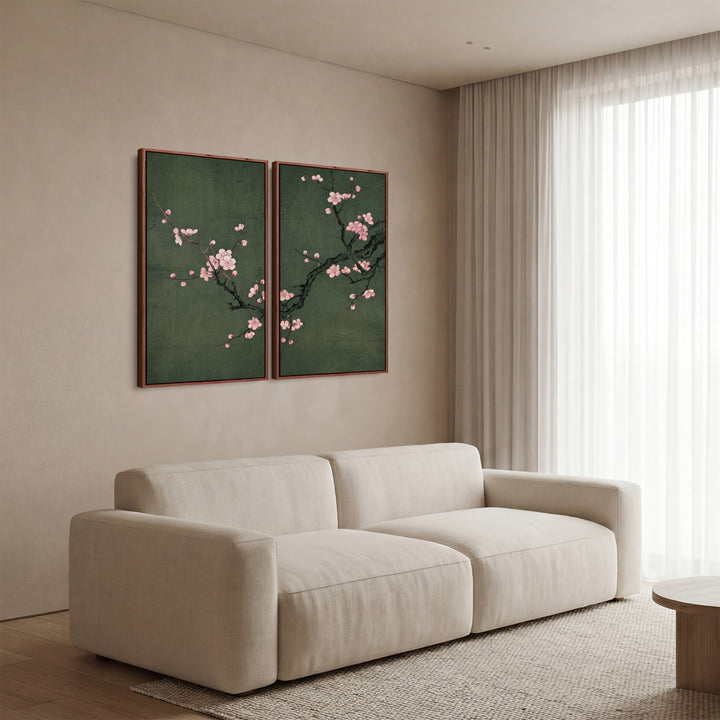 Cherry Blossom Oversized Diptych Wall Art Bedroom Branch