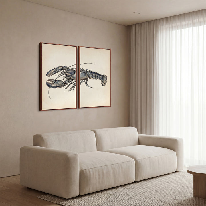 Lobster Illustration 2 Piece Wall Art Set Kitchen