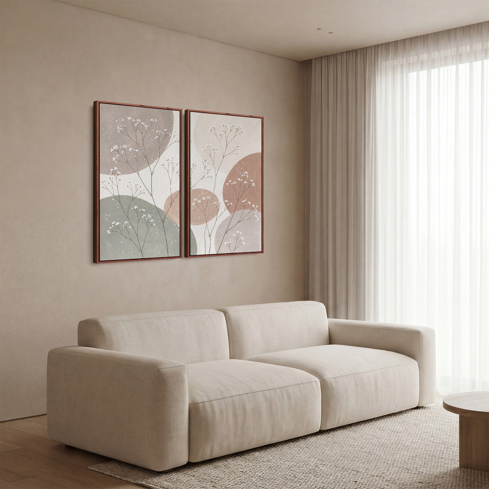 Wildflower Stems Extra Large Wall Art Set Hallway
