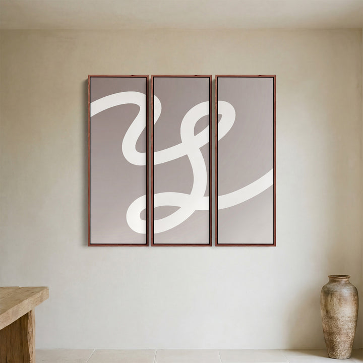 Minimalist Curved Line Large Scale Wall Art Set For Office