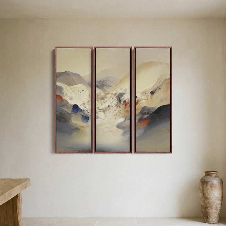 Triptych Wall Art Abstract Mountain Landscape for Living Room