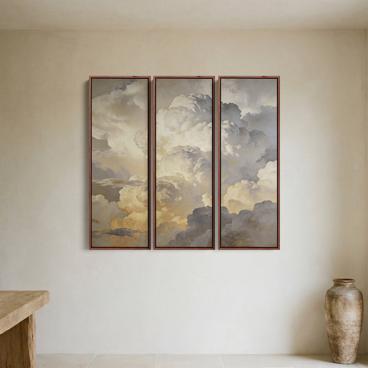 Dramatic Clouds 3 Piece Wall Art Set for Hallway