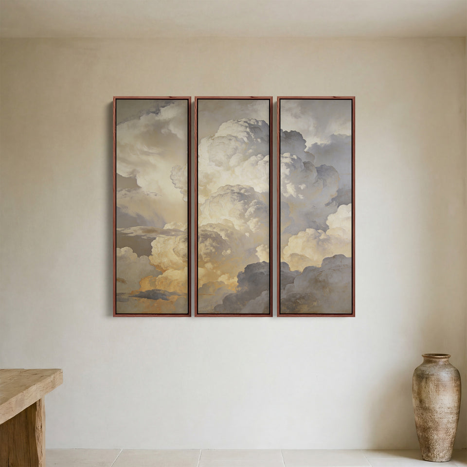 Dramatic Clouds 3 Piece Wall Art Set for Hallway