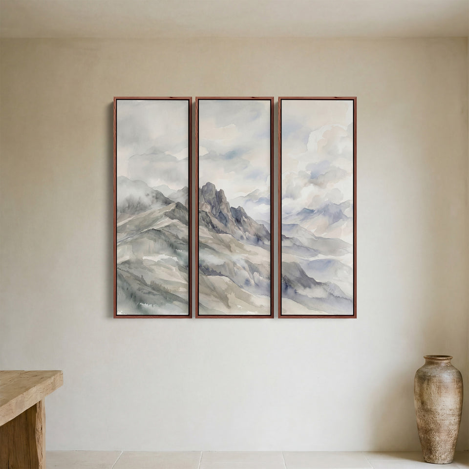 Mountain Peaks Large Scale Wall Art Set for Bedroom