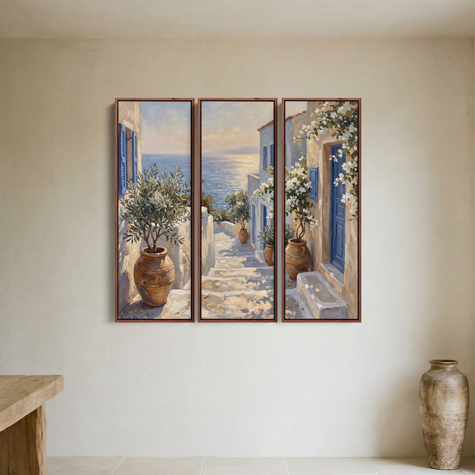 Coastal Village Extra Large Wall Art Set For Living Room