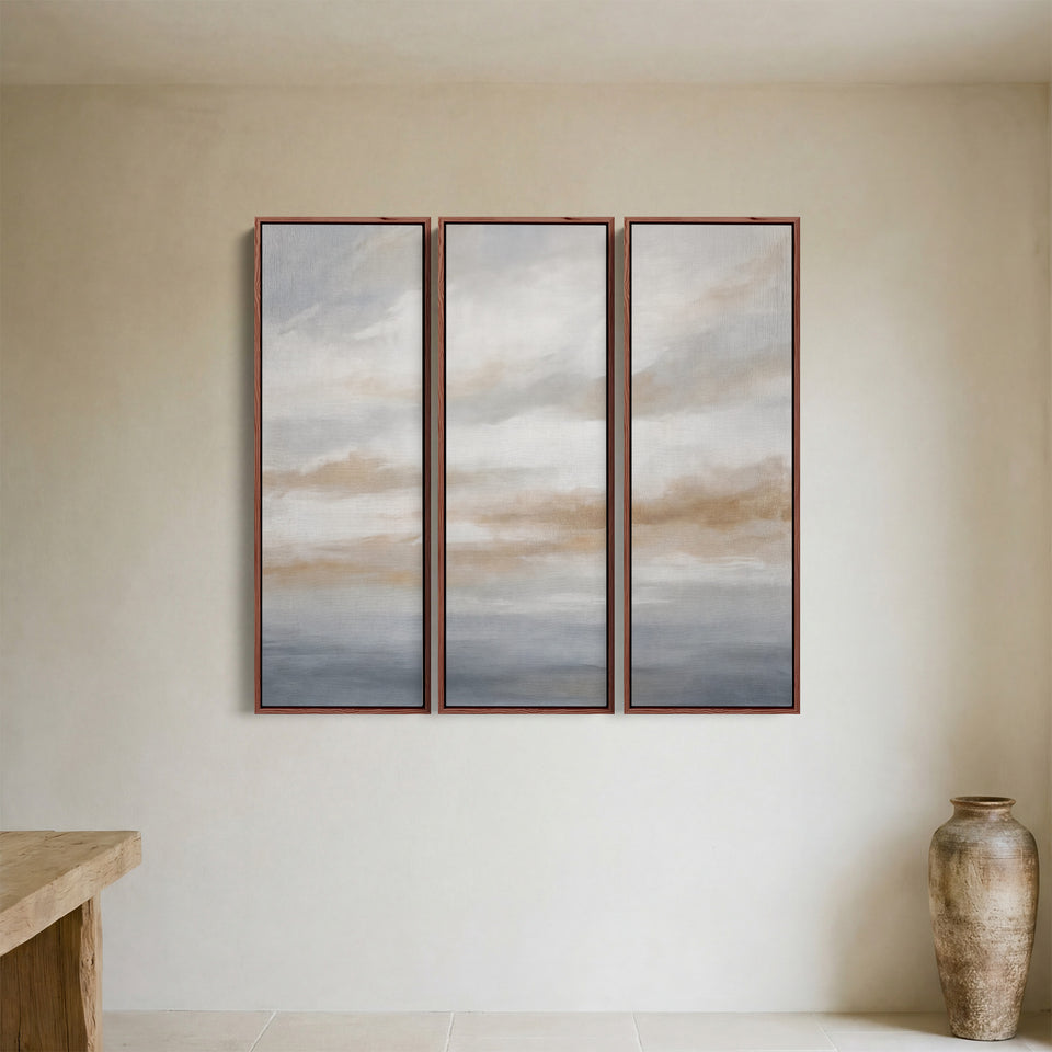 Soft Abstract Clouds Large Scale Wall Art Set For Office