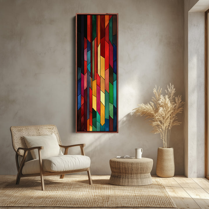 Tall Wall Art Geometric Abstract Panels For Office Decor