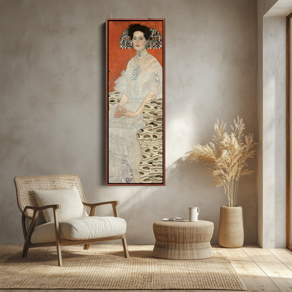 Gustav Klimt Vertical Wall Art Portrait Of Fritza Riedler For Bedroom