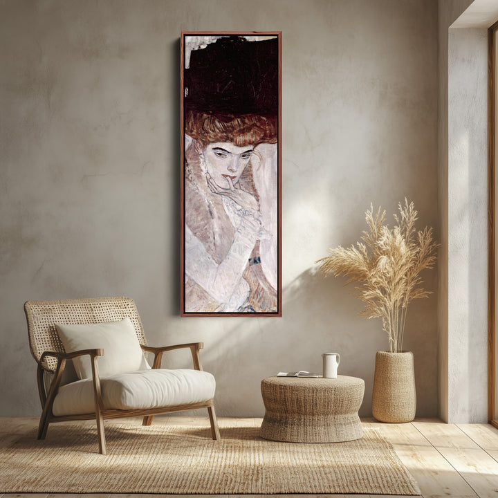 Gustav Klimt Narrow Wall Art Portrait Of Hermine Gallia For Living Room