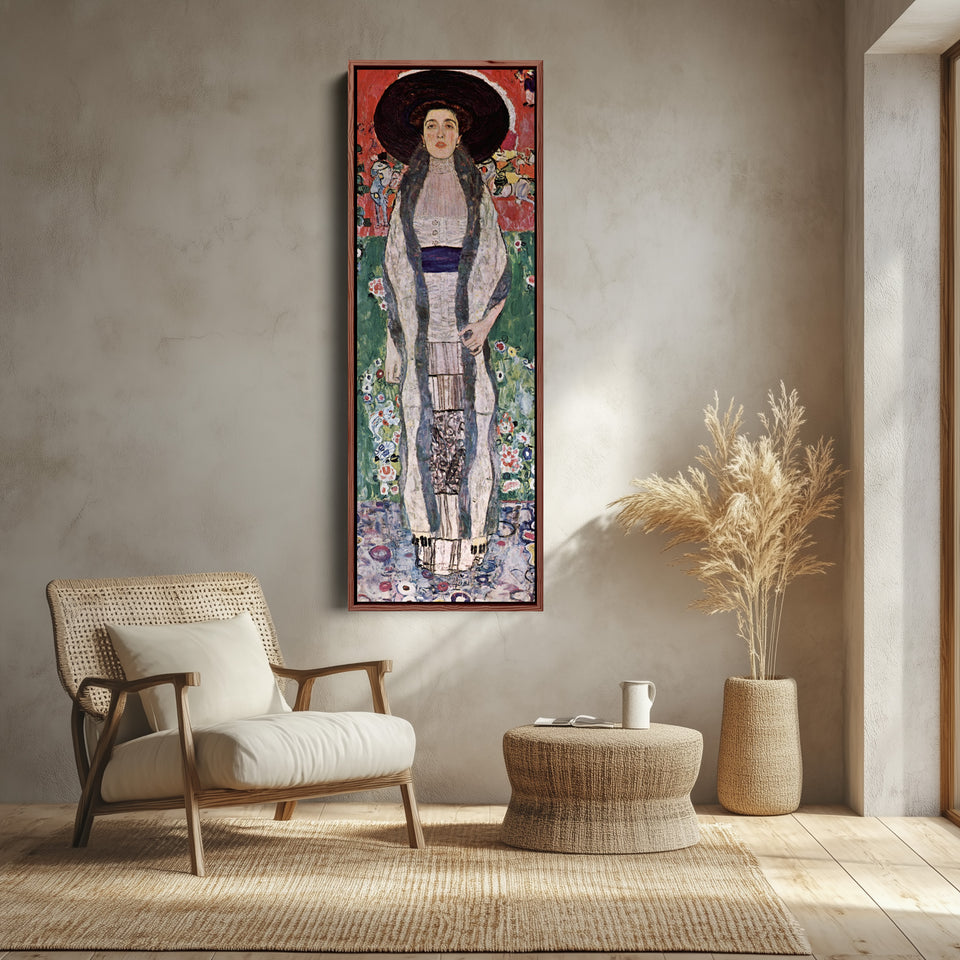 Gustav Klimt Tall Narrow Canvas Portrait Of Emilie Floge For Hallway