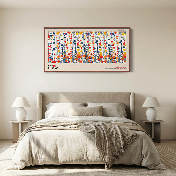 Yayoi Kusama Horizontal Wall Art Vertical Hanging Dot Pattern Statement Wall Decor For Office