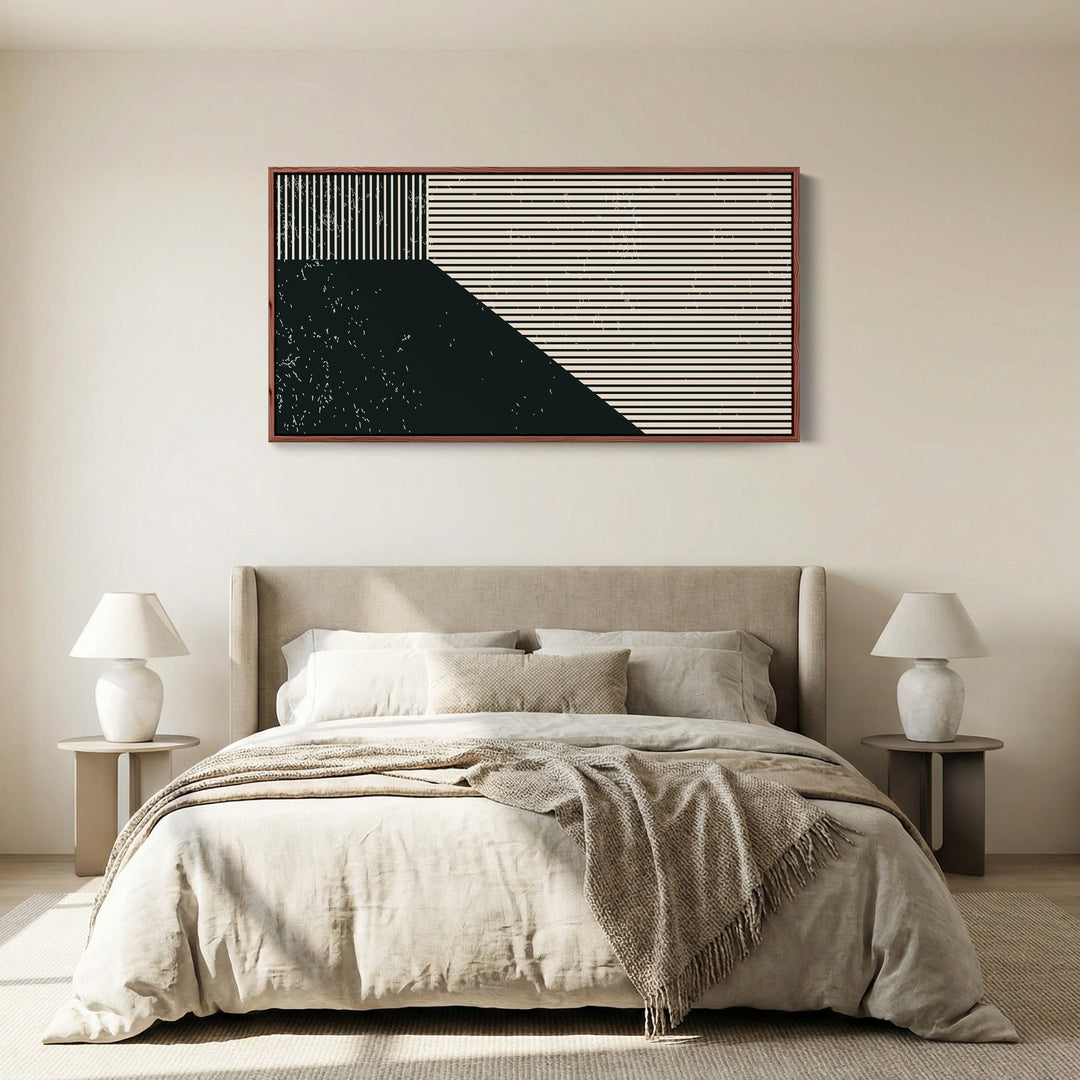 Wide Wall Art Geometric Stripe Layout Oversized Wall Decor Office