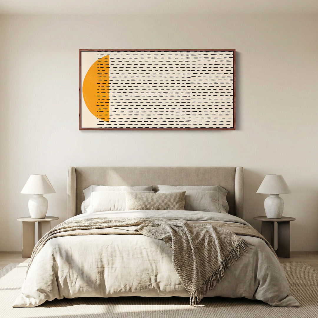 Wide Canvas Yellow Half Circle Pattern Extra Wide Canvas Kitchen