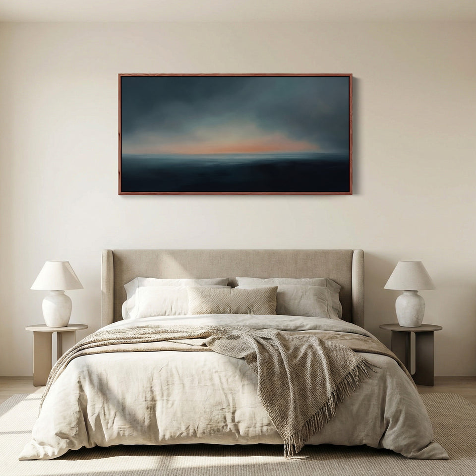 Abstracte Oceaan Horizon Horizontale Muurdecoratie Statement Wanddecoratie Slaapkamer