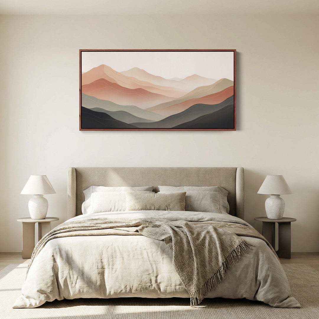 Layered Silhouettes Long Wall Art Extra Wide Canvas For Hallway
