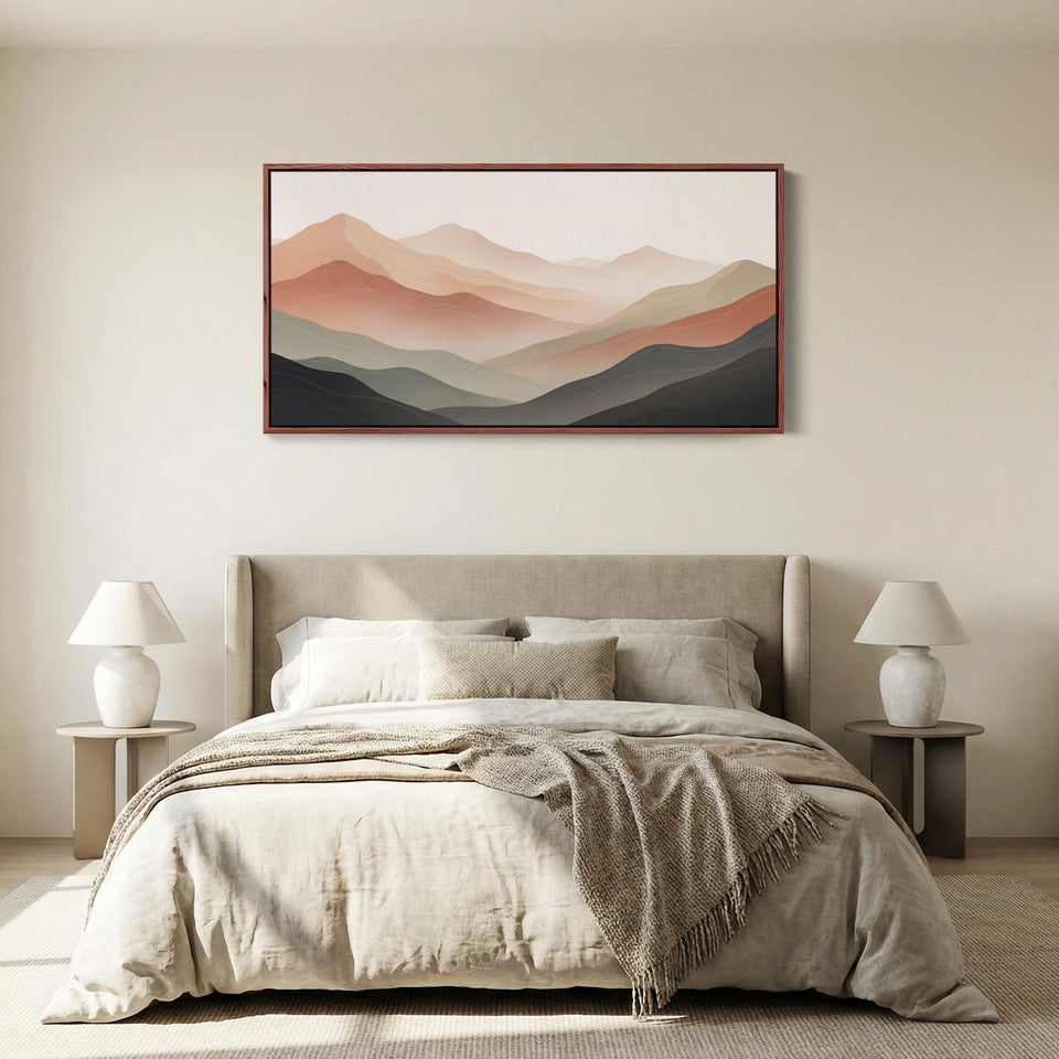 Layered Silhouettes Long Wall Art Extra Wide Canvas For Hallway