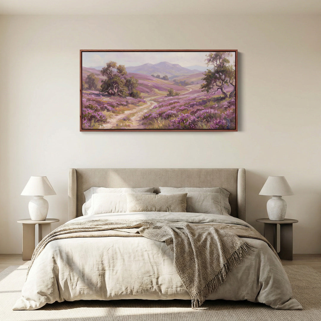 Heather Hills panoramic wall art Extra Wide Canvas Living Room