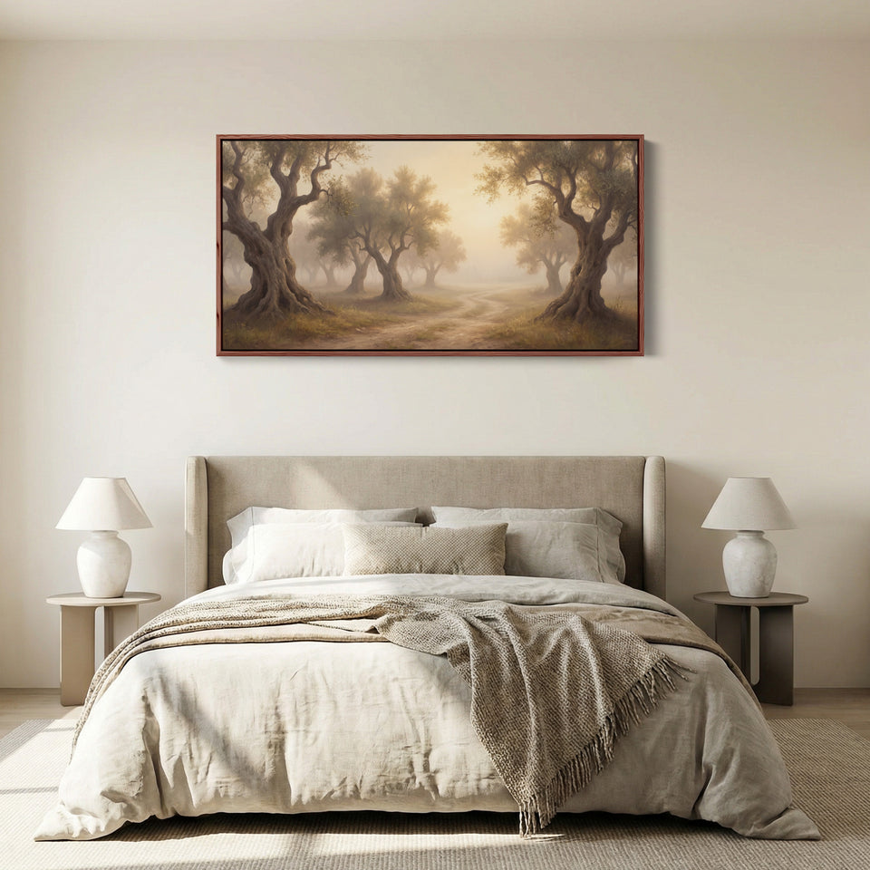 Olive Grove Path horizontal wall art Oversized Wall Decor Hallway